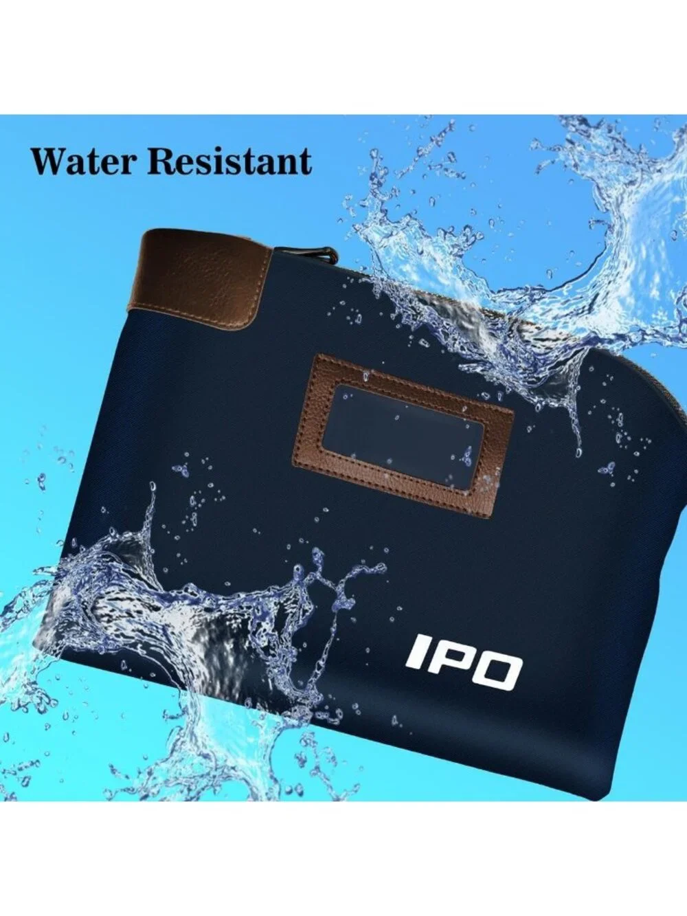 Waterproof Cash Bag with Lock & Keys, Durable Canvas Zipper Pouch for Money